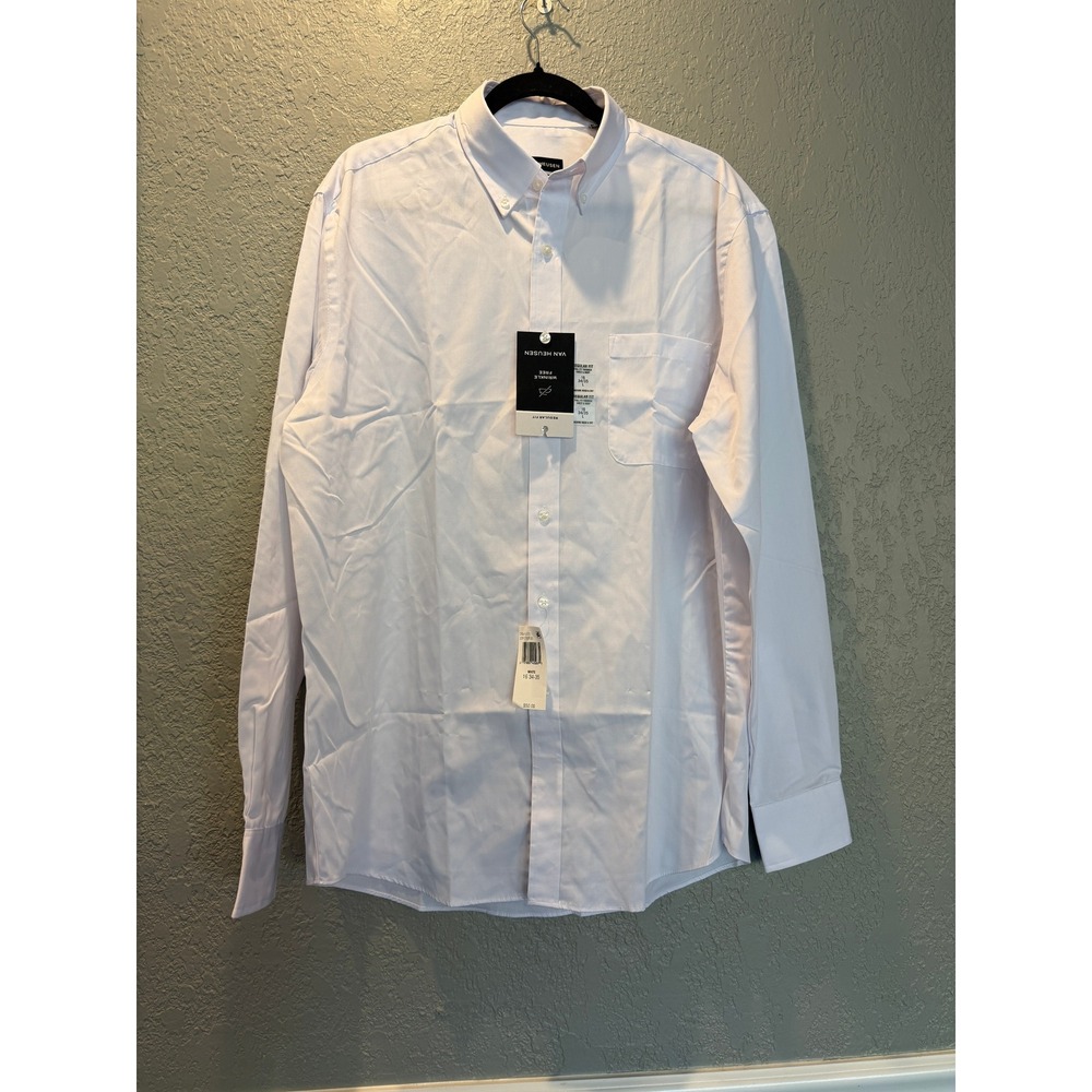 VAN HEUSEN Mens Regular Fit Wrinkle Free Long Sleeve Dress Shirt‎